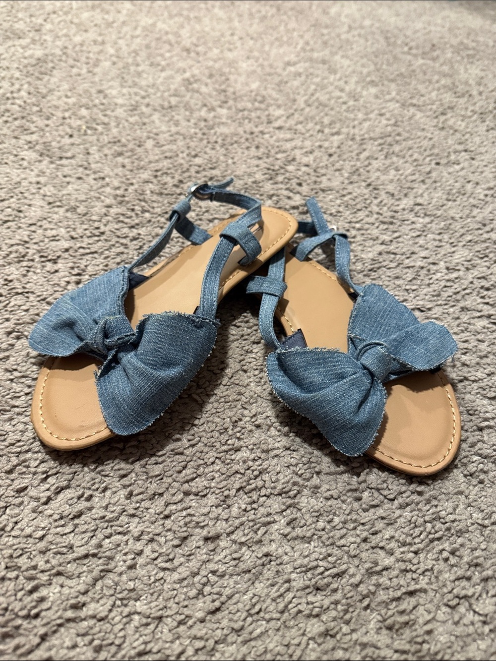 GAP Denim Bow Slingback Sandals in Blue
